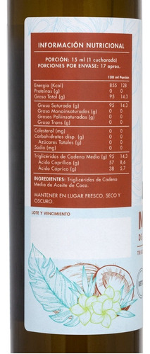 Aceite De Coco Mct 250 Ml - Manare