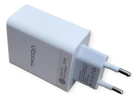 Cargador De Pared Treqa 38w 2 Usb + Tipo C 3.0 Carga Rápida®