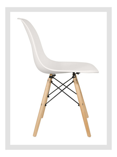 Imagen 3 de 6 de Sillas X 6 Comedor Plastico Patas De Madera Diseño Eames Dsw
