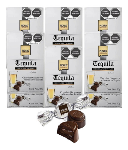 Chocolate Relleno Tequila 5 Pz De 70 G C/u Picard Truffle