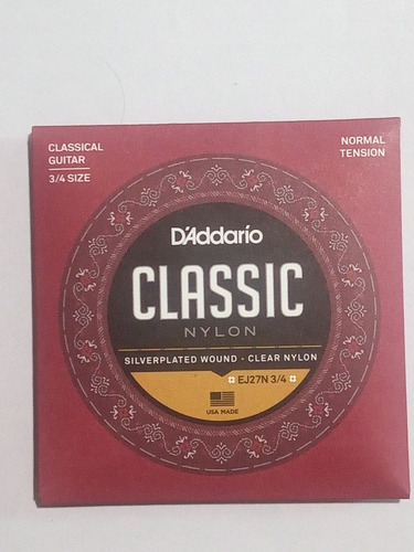 Imagen 3 de 4 de Cuerdas D'addario Classic Ej27n 3/4