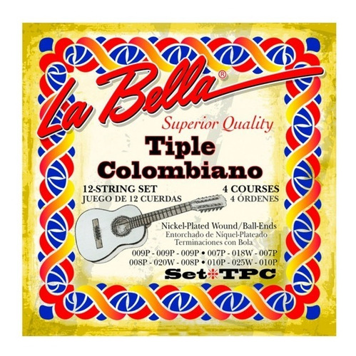 Encordado La Bella Tiple Colombiano Tpc Set 12 Cuerdas