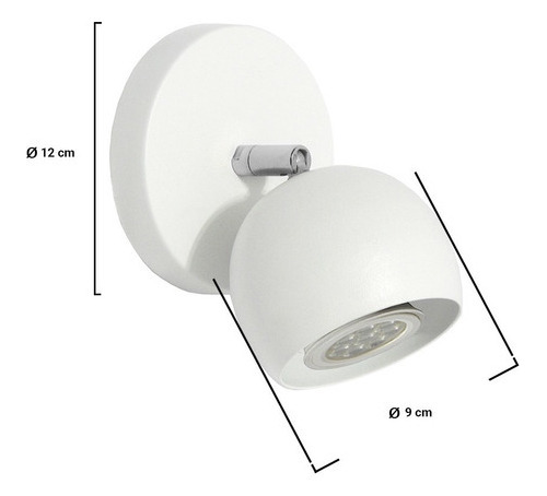 Lampara Aplique Techo Pared Gioluce Tini Gap 1 Luces Bocha Blanco Cromo