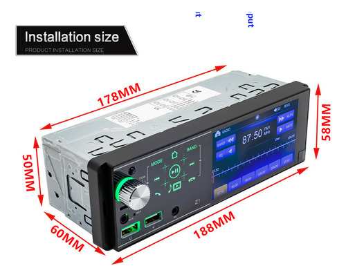 . Auto Estéreo 4.1 Pantalla 1 Din Bluetooth Usb Sd Fm
