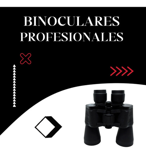 Binocular Larga Vista Potentes Prismáticos 20x50 + Funda Negro