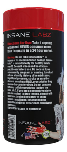 Suplemento Insane Labz Insane Cutz Intense Fat Burner 45 Cáp