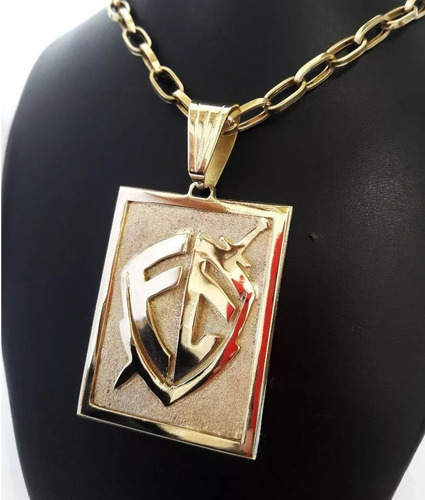 Imagem 2 de 5 de Pingente Placa Fé 27 Gramas Ouro 18k 750