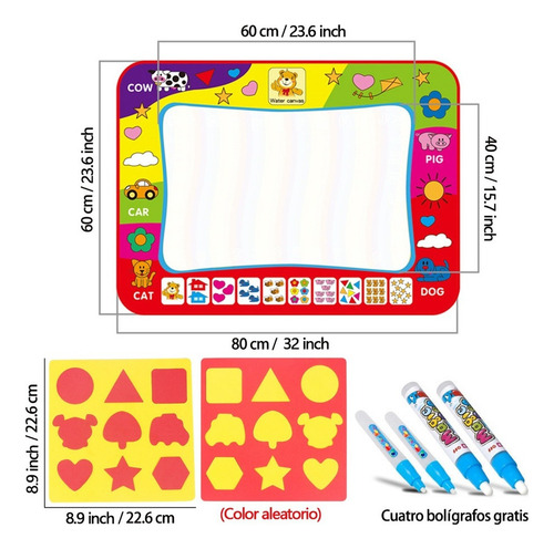 Tapete Estera De Dibujo Agua Tablero Mágico Doodle Mat - Xl