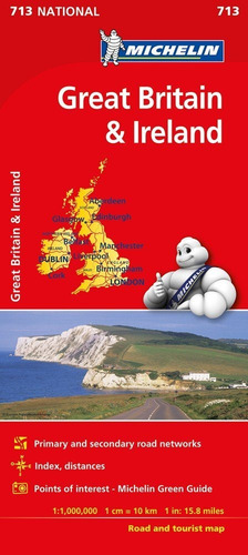 Mapa National Gran Bretaãâ±a Irlanda, De Varios Autores. Editorial Michelin España Portugal S.a. En Inglés