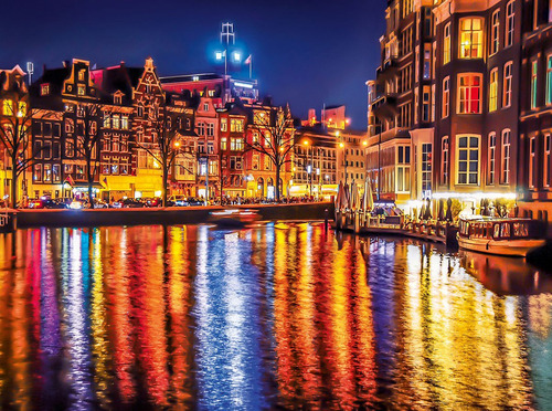Night Lights Of Amsterdam Jigsaw Puzzle 500 Piezas Hecho En