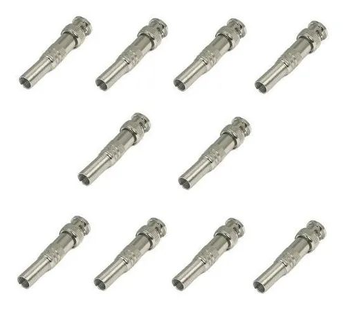 Conector Bnc Com Mola E Parafuso 4mm Cftv Com 50 Peças