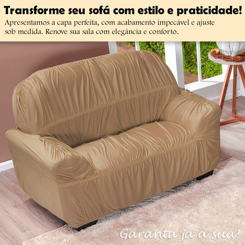 Capa De Sofá King 2 Lugares Elasticada Malha Varias Cores