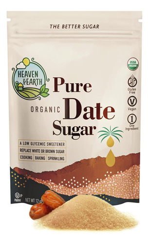 Azúcar De Dátil Orgánico Puro Heaven & Earth, Bolsa Resellab