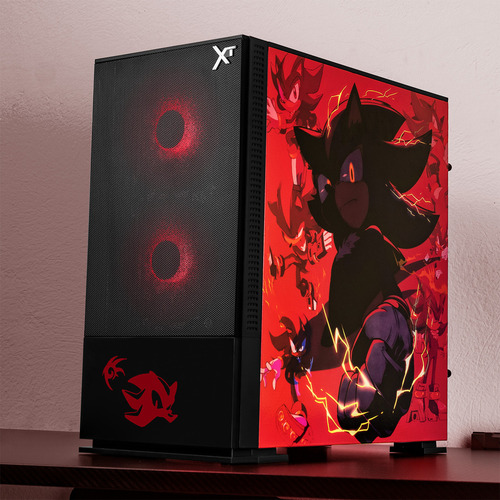 Gabinete Gamer Xtreme Pc Gaming Shadow Comic Edition Mini Torre Micro Atx 3 Fan Argb Mesh Cristal Templado