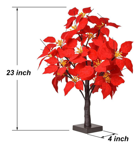 Simulación Led Decoración De Árbol De Flores Rojas Navidad