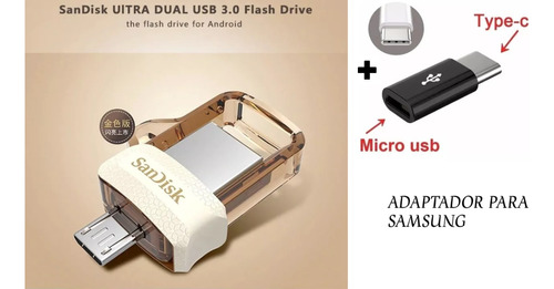 Pendrive 64gb Sandisk Usb E Microusb 3.0 P/  Smart Com Otg