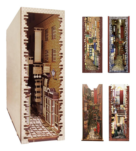 Madera Diagon Alley Book Nook Kit Bookend Stand Bookshelf In