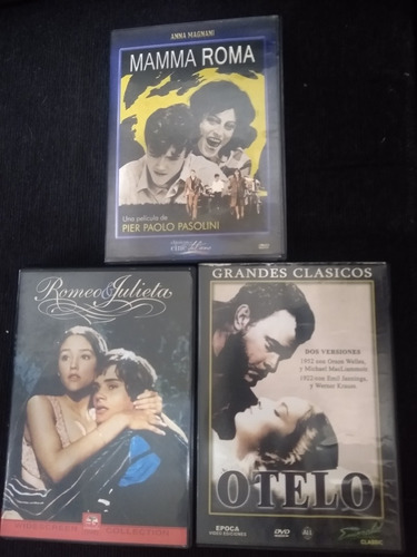 Dvd Mamma Roma / Otelo / Romeo Y Julieta Clasicos Original