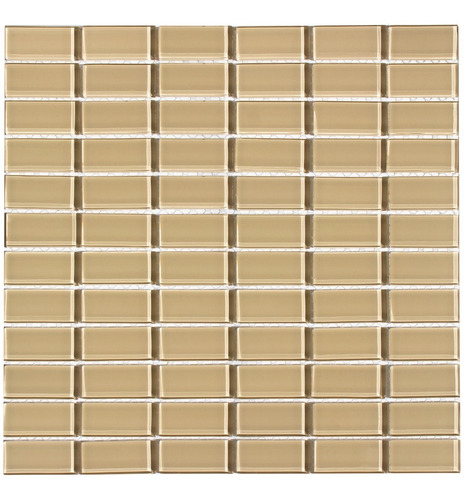 1 X Malla Mosaico Decorativa Vidrio Beige Arena Custard