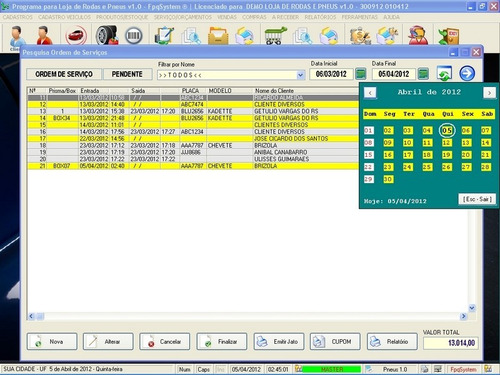 Software Para Loja De Rodas E Pneus Com Vendas E Estoque 1.0