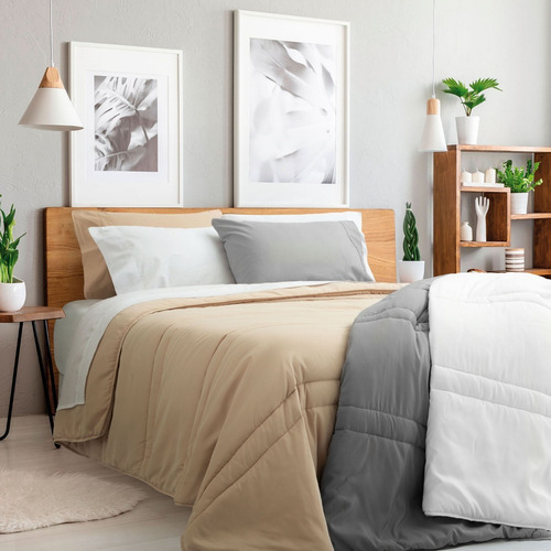 Imagen 1 de 6 de Acolchado 1 1/2 Plaza Palette Matelaseado Premium Look Basic