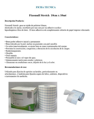 Imagen 4 de 4 de Pack 2 Unidades-cinta Stretch Adhe,10cm X 10mt,tipo Fixomull