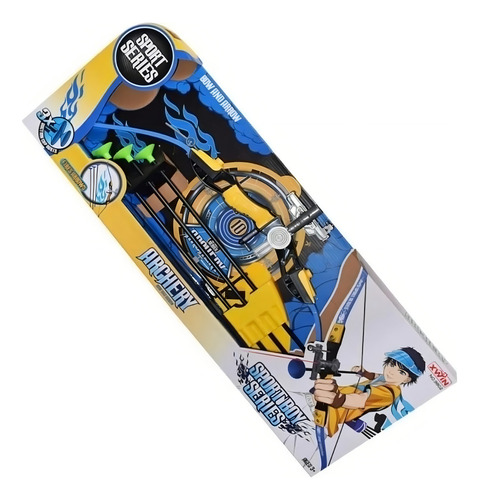 Juguete Arco De Tiro Con Flechas Y Laser 78cm Deportes Color Amarillo