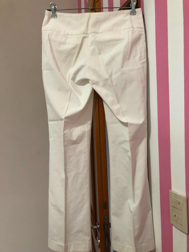 Pantalón Blanco De Gabardina Elastizada