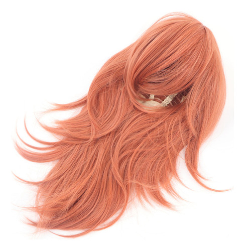 L Peluca De Cosplay Naranja De Color Marrón Con Capas