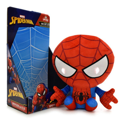 Spiderman Hombre Araña Con Luz Peluche Original Marvel 25cm