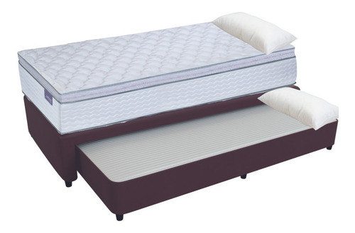 Sommier Divan Cama Nido 100x200 Choco Ecocuero Colchon April