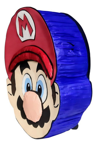 Piñata Cartón Y Fomi Mario Bros / Luigi Fiesta Rojo Verde Mario Y Luigi Geométrico Chica