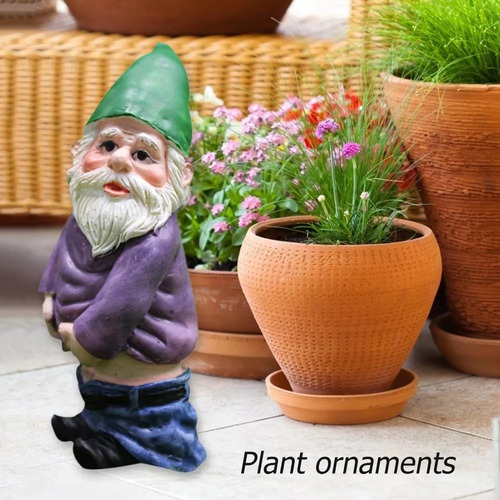 Mini Resina Anão Gnome Estátua Decoração De Jardiml
