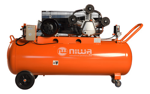 Compresor Niwa Acw-200 Trifásico 200l 4hp 380v Naranja