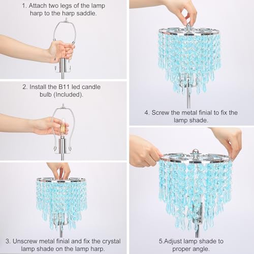 Lámpara De Mesa De Cristal Con Control Táctil, Lámpara De Me