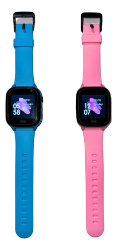 Reloj Inteligente Para Niños. Sim. Cámara. Llamadas Y Gps Multicolor Silicona Celeste Negro