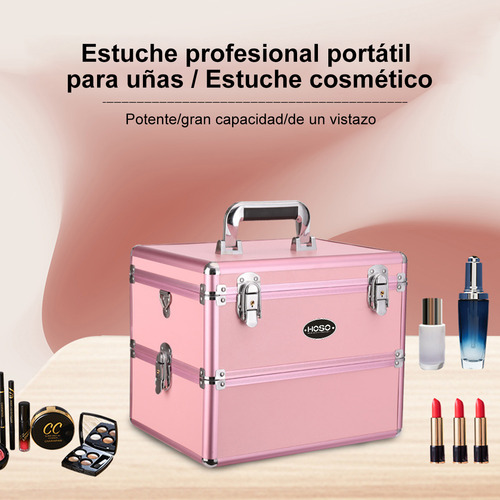 Maleta Portátil Para Manicura/maquilaje Profesional Dos Capa