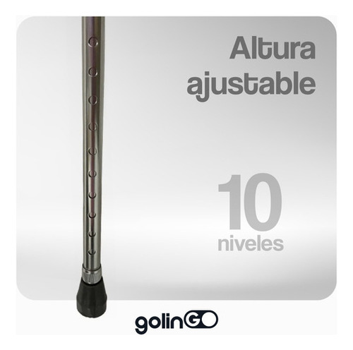 Bastón Ortopédico Ergonómico Ajustable Goma Antiderrapante Color Plateado