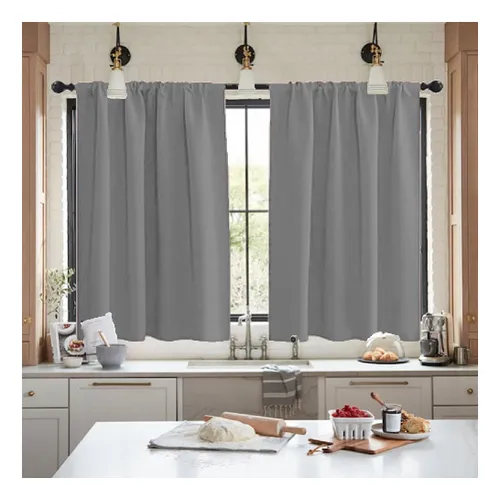 comprar Cortina Tussor Premium De Cocina 2 Paños De 150x150 Cm