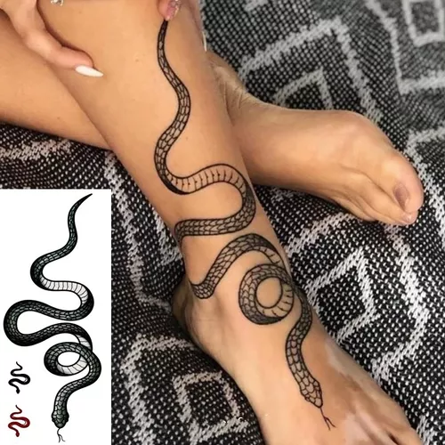 Tatuagem Temporaria Desenho Snake Cobra 22*7 Cm Fake Tattoo - Escorrega o Preço