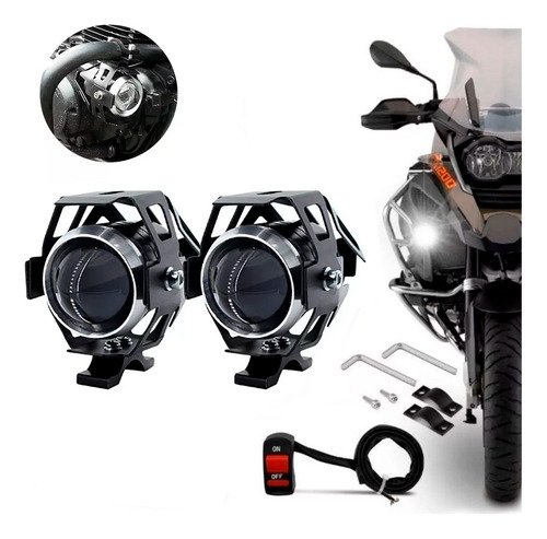 Par Farol Lâmpada Moto Milha Led Auxiliar Neblina Mt-09
