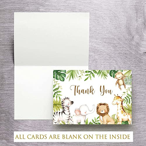 Tarjetas De Agradecimiento De Jungla Safari Sobres, 50 ...