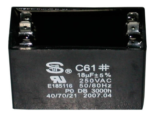 Condensador/ Capacitor Appli Parts 18 Mfd 250vac Rectangular