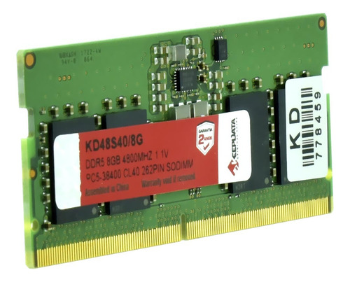 Memória Ram Para Notebook Ddr5 8gb 4800mhz - Kd48s40/8g