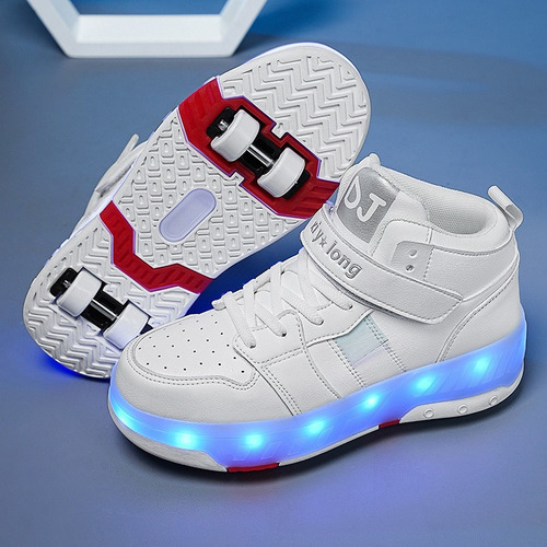 Patines Altos Mujer Led/4 Ruedas Ruedas Desmontables/tenis