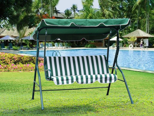 Columpio Triple Metalico Mecedora Banca Jardin Exterior