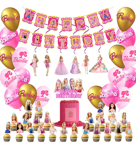 Kit De Decoración De Fiesta De Princesa Barbie