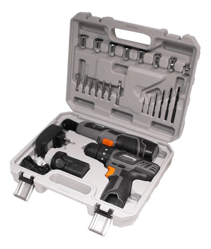 Imagen 3 de 7 de Taladro Atornillador Percutor Llave Crique Inalambrico 12v