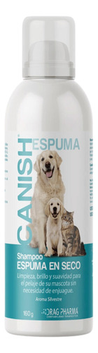 Shampoo Canish Espuma En Seco Perros Gatos 160 G