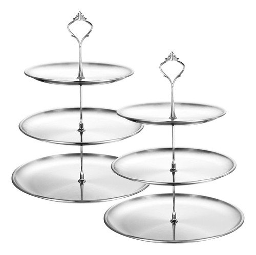 Conjunto De 2 Soportes Para Cupcakes De 3 Niveles De Bandeja